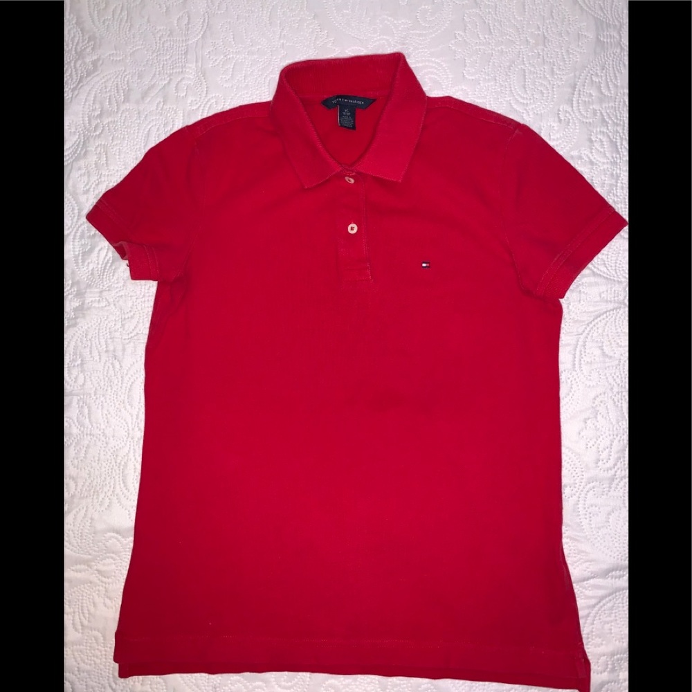 Tommy Hilfiger boys red polo shirt 👕